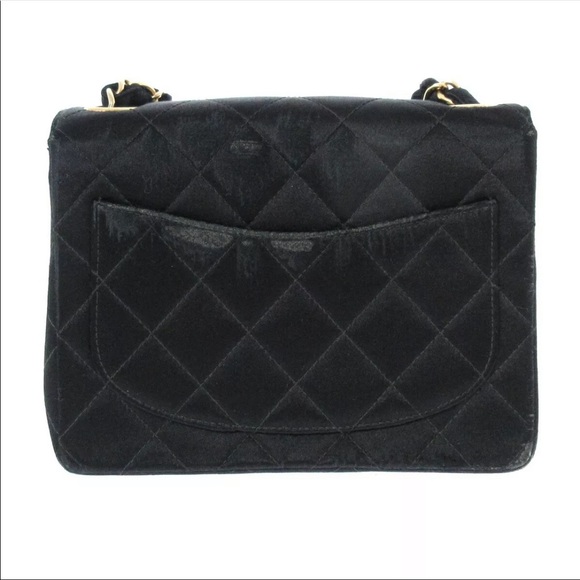 💜CHANEL Mini Matelasse Chain Shoulder Crossbody Bag Satin - Picture 4 of 12